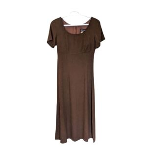 Tristan & Iseut brown empire waist midi dress